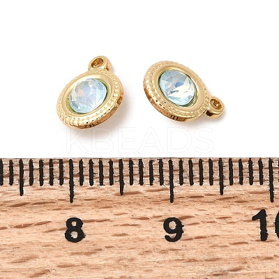Brass Glass Charms KK-P340-11G-03-1