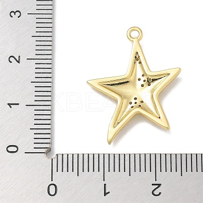 Rack Plating Brass Micro Pave Cubic Zirconia Pendants KK-L224-015G-1