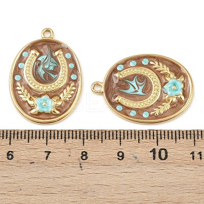 304 Stainless Steel Enamel Pendants X-STAS-C158-04G-03-1