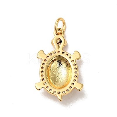 Rack Plating Brass Micro Pave Clear Cubic Zirconia Pendants KK-H431-24G-1