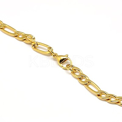 304 Stainless Steel Figaro Chain Necklace Making STAS-A028-N021-1