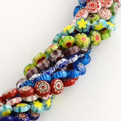 Handmade Millefiori Glass Bead Strands LK-R006-15-1