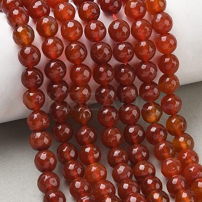 Dyed & Heated Natural Agate Beads Strands G-P539-D01-09-1