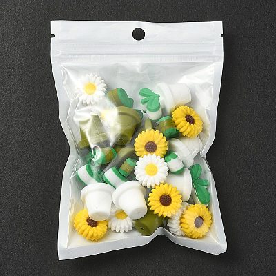 20Pcs 4 Styles Food Grade Eco-Friendly Silicone Focal Beads SIL-YW0001-18-1