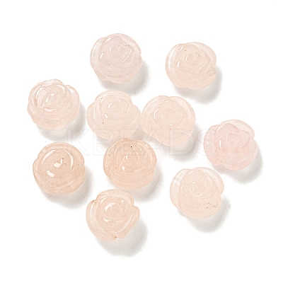Natural Rose Quartz Carved Flower Scattered Beads G-O156-B-38-1
