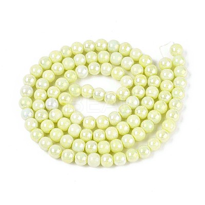 Electroplate Opaque Glass Beads Strands EGLA-T026-8mm-05D-1