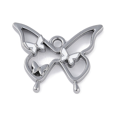 Rack Plating Alloy Enamel Pendants PALLOY-F018-15B-01-1