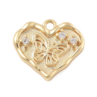 Brass Micro Pave Cubic Zirconia Pendants KK-D283-32G-01-1