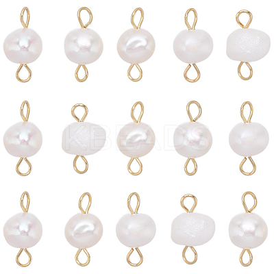 30Pcs Natural Cultured Freshwater Pearl Connector Charms FIND-SC0005-40-1