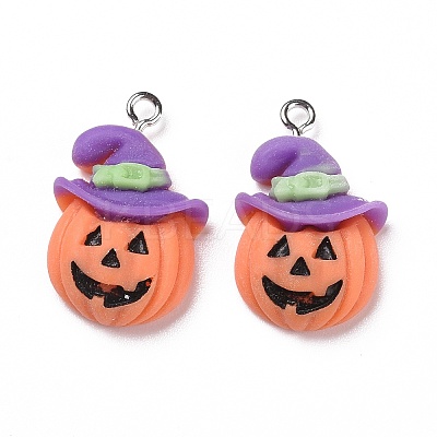 Halloween Opaque Resin Pendants LS-RESI-G028-08P-1