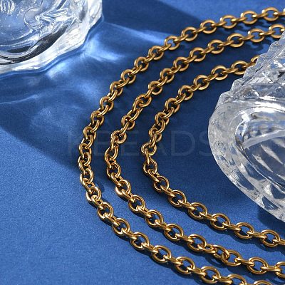 Ion Plating(IP) 304 Stainless Steel Cable Chain Necklaces for Women Men STAS-M102-68G-1