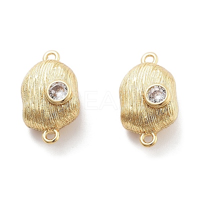 Brass Micro Pave Clear Cubic Zirconia Magnetic Clasps KK-C066-04G-1
