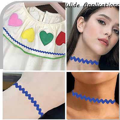 4 Cards 2 Styles  Polyester Wavy Fringe Trim Ribbon DIY-GF0009-48H-1