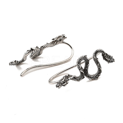 Antique Silver 316 Surgical Stainless Steel Dangle Earrings EJEW-D096-06D-AS-1