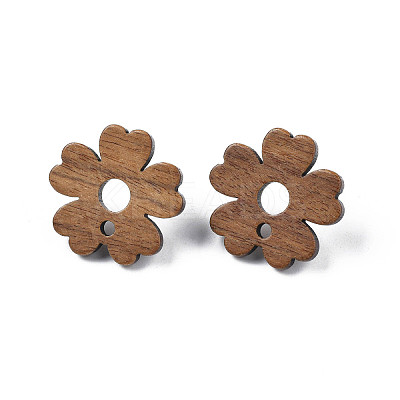 Walnut Wood Stud Earring Findings LS-MAK-N032-040-1