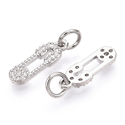 Brass Micro Pave Cubic Zirconia Charms ZIRC-F132-06P-1