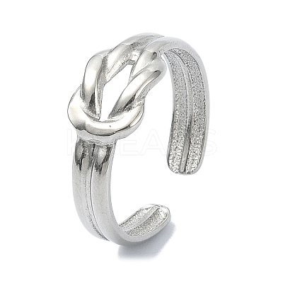 304 Stainless Steel Cuff Rings for Women RJEW-M019-61P-1
