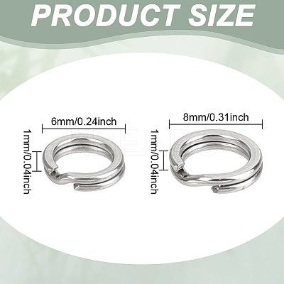 304 Stainless Steel Double Loops Keychain Rings FIND-DR0001-35B-1