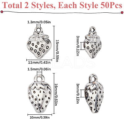 100Pcs 2 Styles Tibetan Style Alloy Pendants FIND-SC0011-86-1