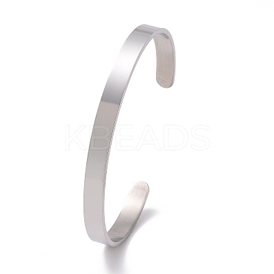 Non-Tarnish 304 Stainless Steel Open Cuff Bangle LS-BJEW-G653-01P-05-1