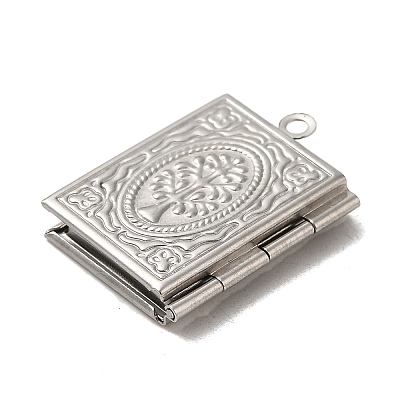 Tarnish Resistant 304 Stainless Steel Locket Pendants STAS-Q300-01C-P-1