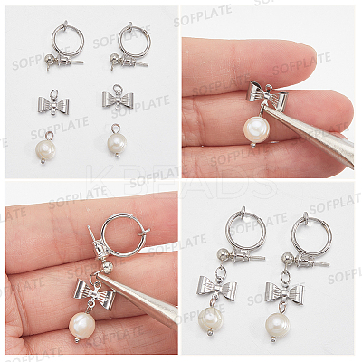 20Pcs 2 Colors Brass Clip-on Hoop Earring Converters Findings KK-SP0002-53-1