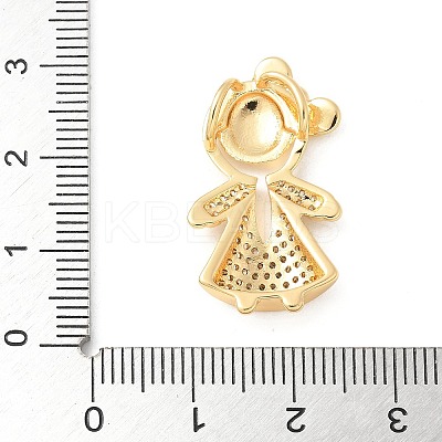 Brass Micro Pave Cubic Zirconia Pendants KK-U053-18G-1