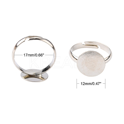 Brass Pad Ring Bases KK-EC022-12mm-N-NR-1