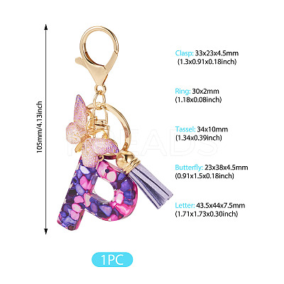 Resin Butterfly Pendant Keychains KEYC-TAC0034-03P-1
