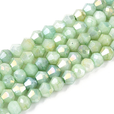 Ombre Effect Dyed Glass Beads Strands GLAA-T025-4mm-09E-1