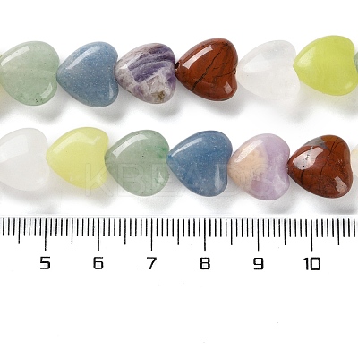 Natural Quartz Crystal & Red Jasper & Green Aventurine & Blue Aventurine & Lepidolite & Amethyst & Lemon Jade Beads Strands G-B022-39B-1