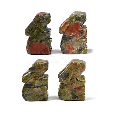 Natural Unakite Rabbit Display Decorations G-R007-02B-1