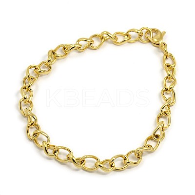 Fashionable 304 Stainless Steel Side Twisted Chain Bracelets X-STAS-A028-B073G-1