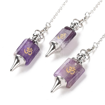 Natural Amethyst Dowsing Pendulum Big Pendants G-A207-02P-05-1