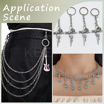 DIY Keychian Jewelry Making Finding Kits DIY-SP0003-24-1