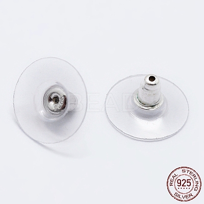 Anti-Tarnish Rhodium Plated 925 Sterling Silver Ear Nuts STER-K167-038P-1
