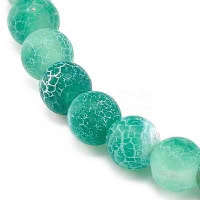 Natural Weathered Agate(Dyed) Round Beaded Stretch Bracelet BJEW-JB08363-04-1