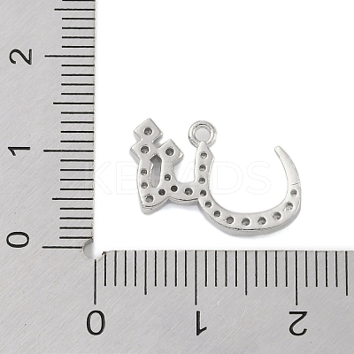 Rack Plating Brass Micro Pave Clear Cubic Zirconia Pendants KK-A224-03B-P-1