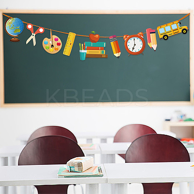 2 Sets 2 Styles Welcome Come Back & School Supplies Paper Banners DIY-CP0009-68-1