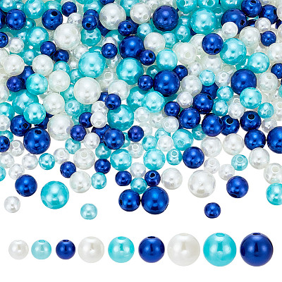 215Pcs 80G ABS Plastic Imitation Pearl Beads KY-HY0001-19C-1