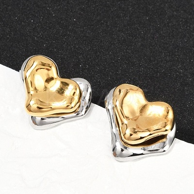 304 Stainless Steel Stud Earrings EJEW-U045-04A-GP-1