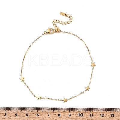 304 Stainless Steel Star Link Bracelets for Women BJEW-K237-20G-1
