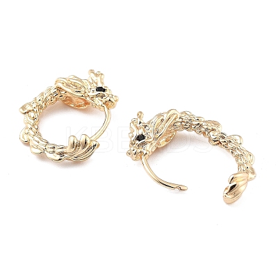 Brass Micro Pave Cubic Zirconia Hoop Earrings for Women LS-EJEW-U029-01G-01-1