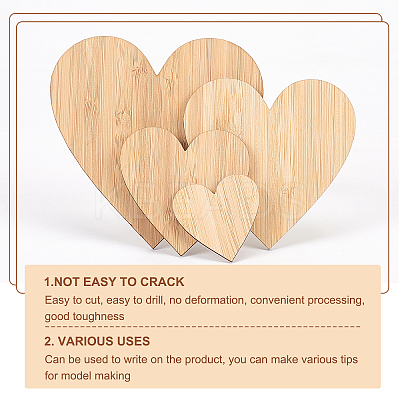 Heart Shaped Wooden Boards for Painting AJEW-OC0001-94-1