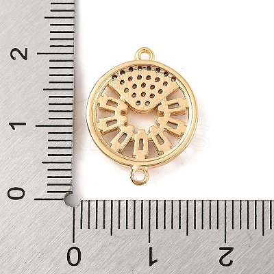 Brass Pave Clear Cubic Zirconia Connector Charms KK-S389-37G-1