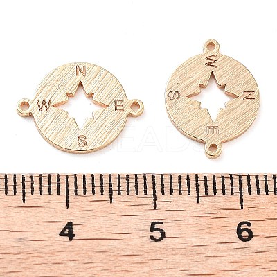 Brass Laser Cut Compass Connector Charms KK-U028-08G-1