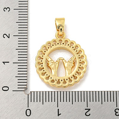 Brass Micro Pave Clear Cubic Zirconia Pendants KK-U007-01G-07-1