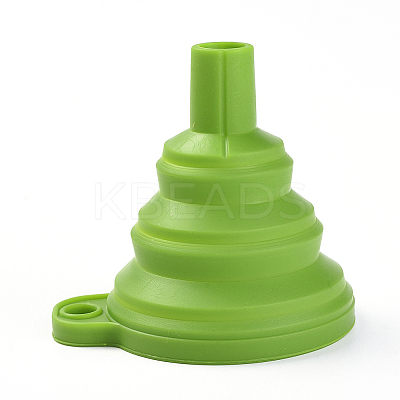 Portable Foldable Silicone Funnel Hopper AJEW-WH0104-40F-1