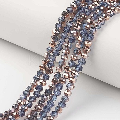 Electroplate Transparent Glass Beads Strands EGLA-A034-T2mm-N18-1