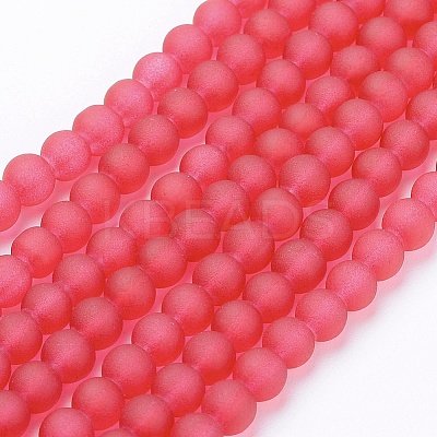 Baking Paint Transparent Glass Bead Strands GLAA-S031-4mm-40-1